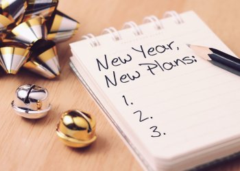 New year new plan with decoration. Discover how setting goals can bring more happiness in your life.